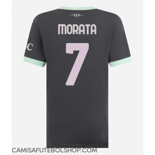 Camisa de time de futebol AC Milan Alvaro Morata #7 Replicas 3º Equipamento Feminina 2024-25 Manga Curta